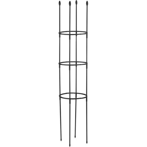 Support de Plante Fibre de Verre - Kit de 5 Supports Modulables Ø22 cm Noir (85cm/110cm/135cm/160cm) pour Fleurs et Végétaux (1/5)