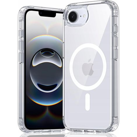Coque transparente pour iPhone 16e + verre trempé 9H renforcé à 360° compatible MagSafe (1/5)