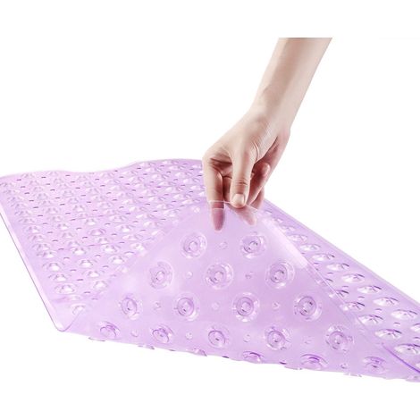 Tapis de douche pour baignoire 40 x 16 pouces antidérapant et extra large, tapis de baignoire avec ventouses, violet (1/5)