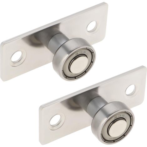 Lot de 2 rouleaux de guidage au sol pour porte coulissante - Roulement à billes métallique (1/5)