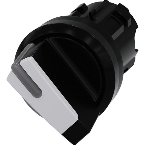 Siemens Interruttore a ginocchiera, illuminabile, 22mm, rotondo, Plastica, nero, bianco, 3SU10022BC600AA0