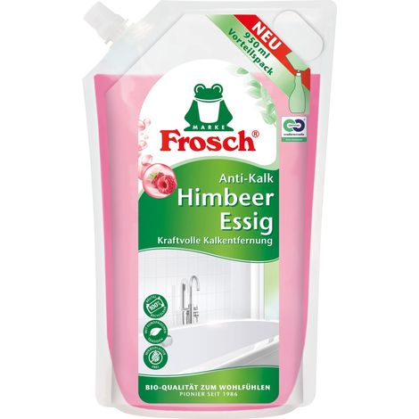 Nettoyant anti-calcaire au vinaigre de framboise, extra puissant contre la saleté et le calcaire, pour cuisine et salle de bain, dans une recharge (1 x 950 ml) (1/5)