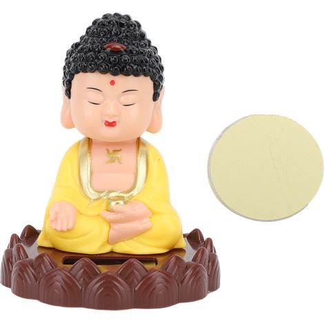 Statuette Bouddha Hocheur Solaire Énergétique, Figurine Moine Auto-Oscillante Porte-Bonheur Richesse Cadeau Original (1/5)