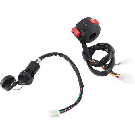 Interrupteur de Guidon de Moto, Interrupteur d'arrêt de Moto avec Accessoires d'arrêt de Guidon de en Plastique pour Scooter ATV 50 70 90 110 125 (1/5)