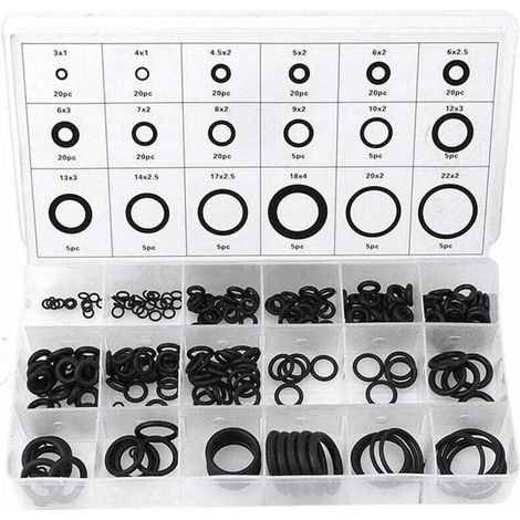 Joint torique 225pcs 18 Tailles étanchéité en Caoutchouc Joint Torique Rondelle Assortiment Set Pour la Réparation Automobile de Véhicule de VoitureJoint torique (1/5)