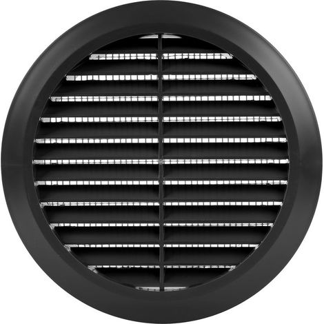 - Rundes Lüftungsgitter - Integriertes Moskitonetz - Schwarzer ABS-Kunststoff - Wand- oder Deckenmontage - Für Küche, Bad, Garage - Durchmesser 12,7 cm (1/5)