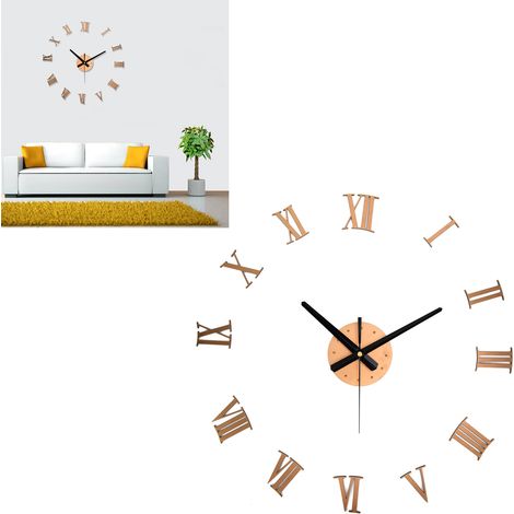 Horloge murale silencieuse sans cadre pour salon, horloge murale à faire soi-même, horloge murale simple, décoration élégante pour la maison et le bureau, horloge minimaliste, acrylique. (1/5)