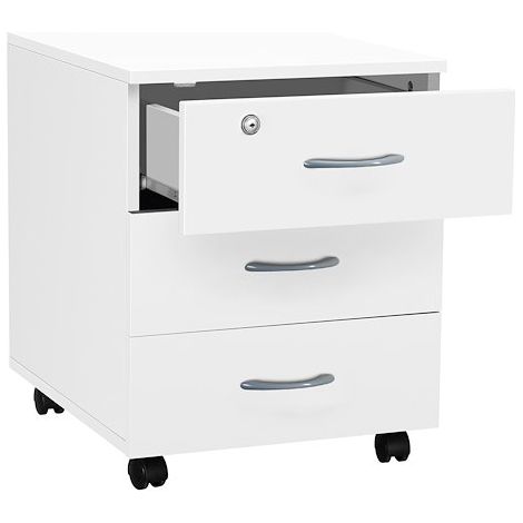Caisson bois Cubo 3 tiroirs blanc - Maxiburo (1/2)