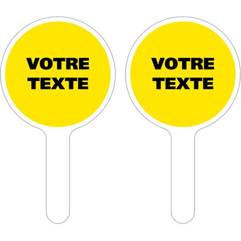 PANNEAU À MAIN PERSONNALISÉ. Jaune . - Jaune