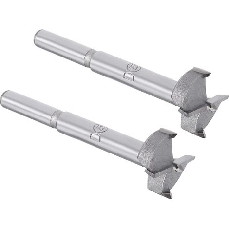 2pcs Forstner Perceuse Mèches - [25mm] Tungstène Carbure Tarière Ouvreur pour Bois Meubles Charnière Travail Bois Utilisation, Rond Tige, Gris (1/5)