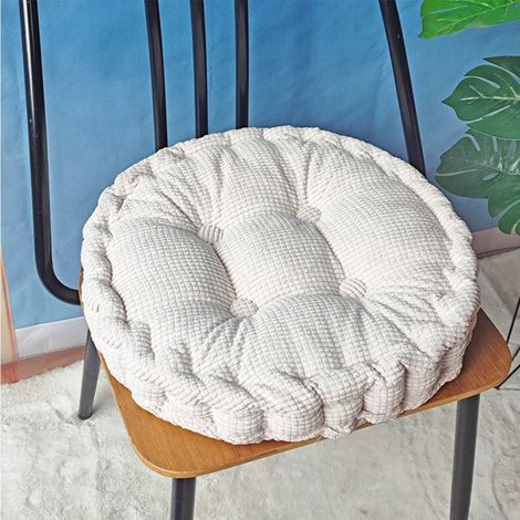 Coussin Au Grains De Maïs - Assise Ronde En Velours Côtelé Épaisse - Pour Méditation Lecture Sol Chaise Canapé - 50 cm - 1 Pièce (1/5)