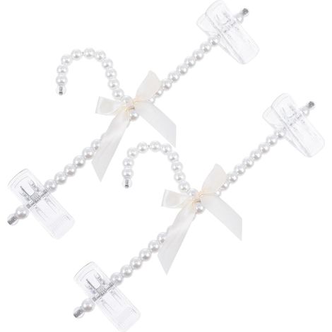 2pièces Cintre à Vêtements Perles Artificielles Cintre pour Pantalons Créatifs pour Rangement (1/5)