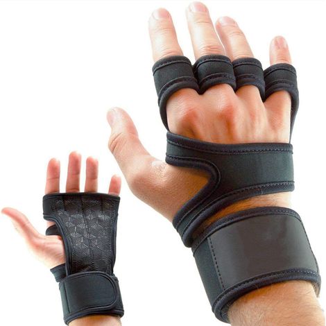 Guanto unisex per il fitness, guanto per sollevamento pesi, polsino da palestra - M (1/5)