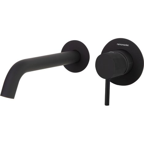 RAMONSOLER 392101NM ODISEA Grifo Monomando Lavabo Empotrado Mural Caño 19 cm Color Negro Mate - ref: 39A307432