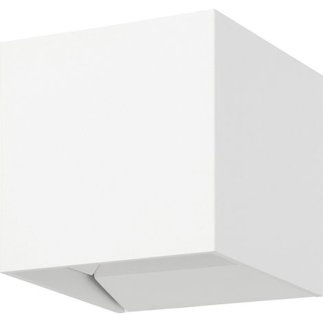 Applique Esterno Contemporanea Calpino 3 Alluminio Bianco Vetro Led