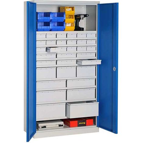 Werkstattschränke - 40 Schubladen und 12 Regalböden - RAL 7035 - W030090022-GCGC