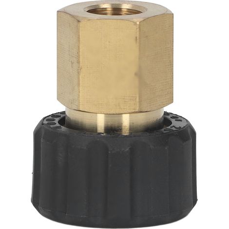 Raccord adaptateur pour nettoyeur haute pression, laiton et caoutchouc anticorrosion, filetage G1/4in vers M22 x 1,5mm, tuyau de rechange femelle-femelle, diamètre extérieur 15mm (1/5)