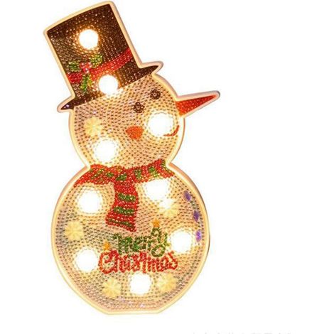 Lampe pour peinture diamant, veilleuse bonhomme de neige LED à peindre soi-même (1/5)