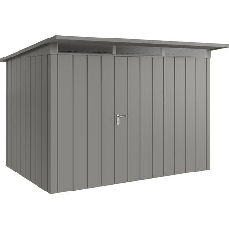 Hörmann Metall-Gerätehaus "Juno" mit Pultdach, JPD12 - Modern, 310 x 214 cm (B x T), graualuminium, 1-flüglige Tür, Anschlag rechts (1/5)