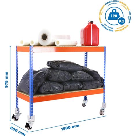 Simonrack Regal ohne Schrauben 4 Regale blau orange Holz