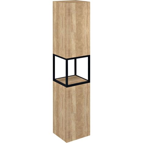 Sapho Skara - Mobile alto, 35x171x32 cm, 2 ante, S/D, nero opaco/rovere Alabama CG010-2222 (1/5)