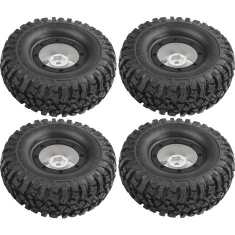 4 pneus de 1,9 pouce avec moyeux en alliage pour Axial SCX10 D90 1/10 RC Crawler (blanc) (1/5)
