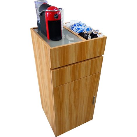 Equipement meuble à café couleur chêne clair moderne en bois
