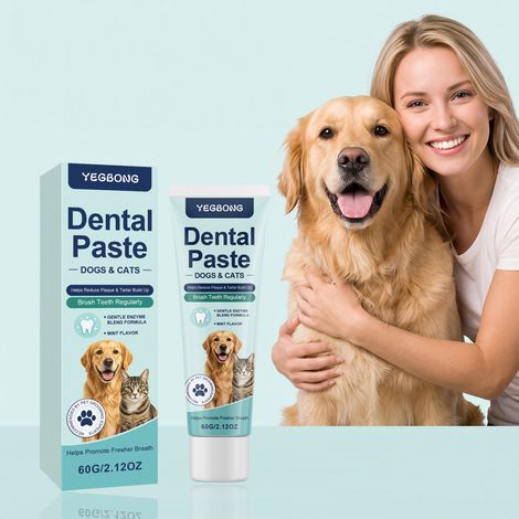Zahnpasta für Hunde und Katzen, geeignet für beide Geschlechter, erfrischt den Atem, entfernt sanft Verfärbungen und Zahnbelag, Mundpflege – 60 g -- BIEMMEDUE (1/5)