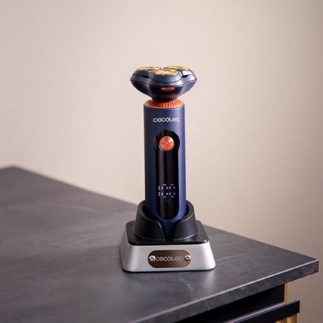 Cecotec Rasoir Rotatif PrecisionCare Aluminium Pro. Autonomie 80 min, Écran LCD, Lames en Titane, 8000 tr/min, Résistant à (1/3)