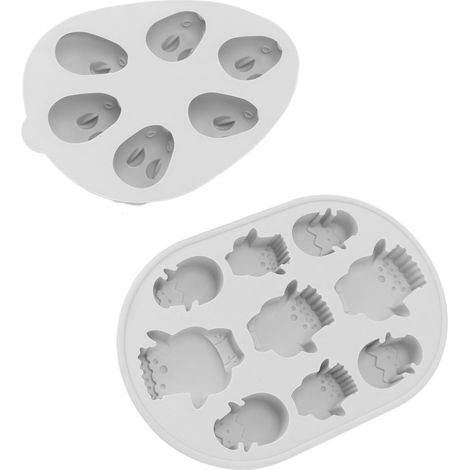 2-teilige Silikon-Backform in Hasenform, lebensmittelechtes Silikon, leicht zu lösende Schokoladenformen zur Herstellung von Eiscreme-Desserts (1/5)