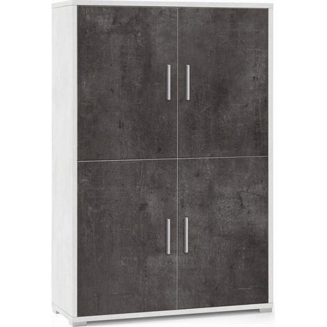 Mobile 4 Ante 108L x 41P x h161 – Finitura Bianco Opaco e Nero Opaco – Sarmog (1/2)