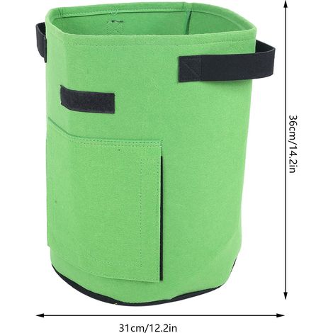 Lot de 2 sacs de culture pour plantes et fleurs, outils de jardinage pour la culture de fruits et légumes, pots de culture verts (1/5)