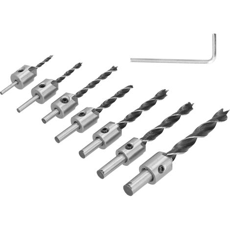 Set mit 7 Senkbohrern aus Hochgeschwindigkeitsstahl für die Holzbearbeitung (1/5)