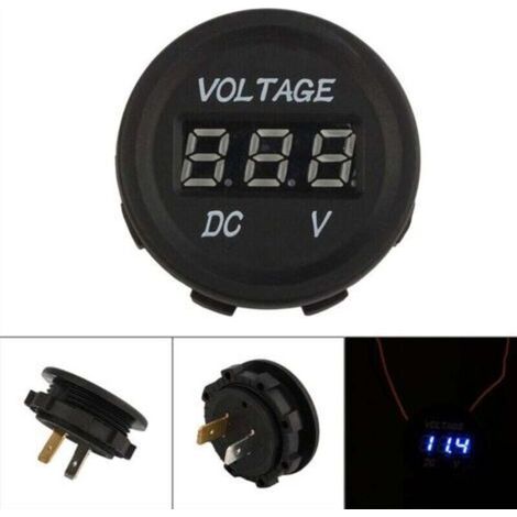 Prise de Voltmètre 12V-24V Voiture Moto LED DC Affichage Numérique Tension Compteur Voltmètre Étanche Compteur ZY Accessoire (1/5)