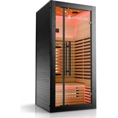 Cabina a infrarossi Trondheim 90 - Nera  90 x 90 cm 190 cm Tecnologia duale con regolazione dell'intensità 1 persona (1/2)