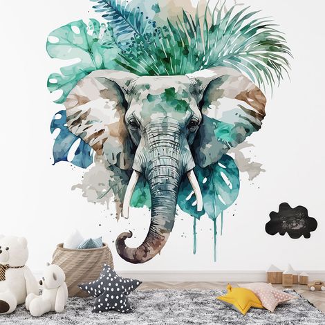 Papier peint panoramique Enfants - Éléphant - 130 cm x 84 cm (1/4)