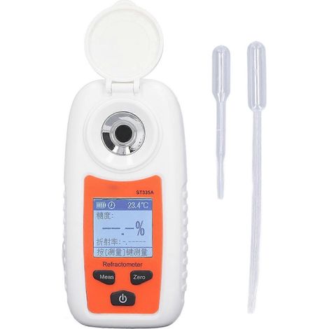 Réfractomètre Brix numérique LCD avec couvercle antidérapant et anti-poussière et indicateur de douceur Brix numérique pour les fruits