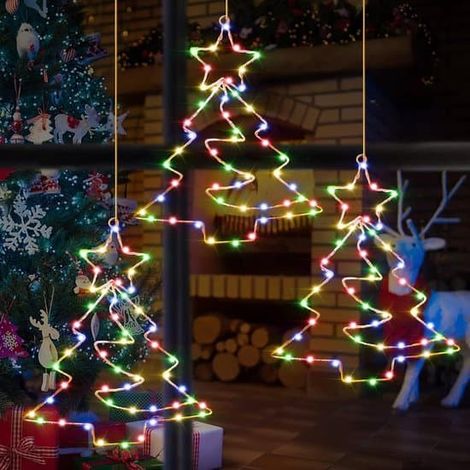 Guirlande lumineuse en forme d'étoile pour fenêtre - Kit d'éclairage de Noël - 55 LED - 8 modes d'éclairage - Fonctionne sur piles, sans fil - Télécommande - Étanche (1/5)