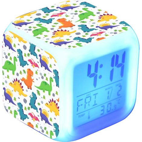 Réveil LED Enfant - Horloge Numérique avec Affichage Température - Lumière RGB Changeante - Fonction Réveil et Snooze - Pour Chambre d'Enfant - 1 Pièce (1/5)