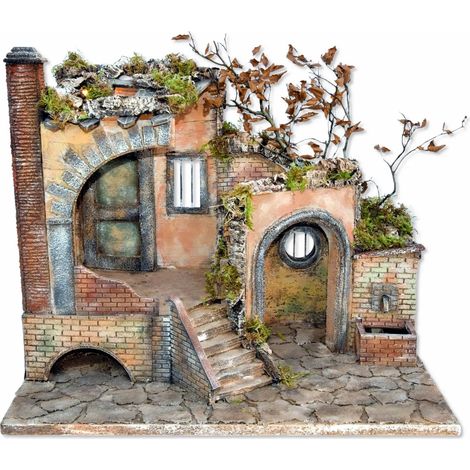 Capanna per presepe con luce e fontana funzionante 67 × 41,5 × H55 cm (1/2)