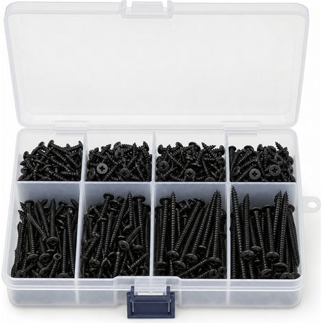 Vis Autotaraudeuses 340 Tête Ronde Noires pour Bricolage (1/5)