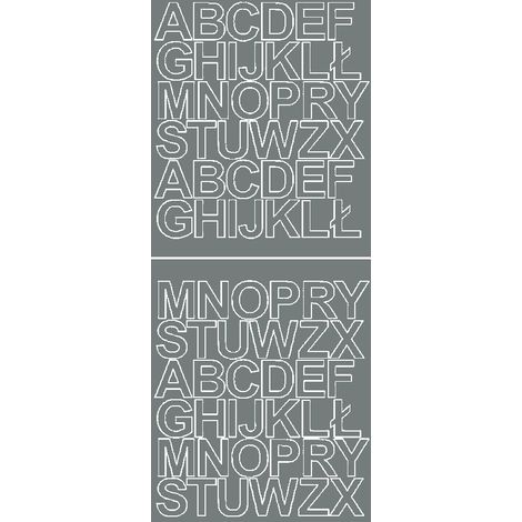 Lettere adesive autoadesive da 3,5 cm, grigio opaco