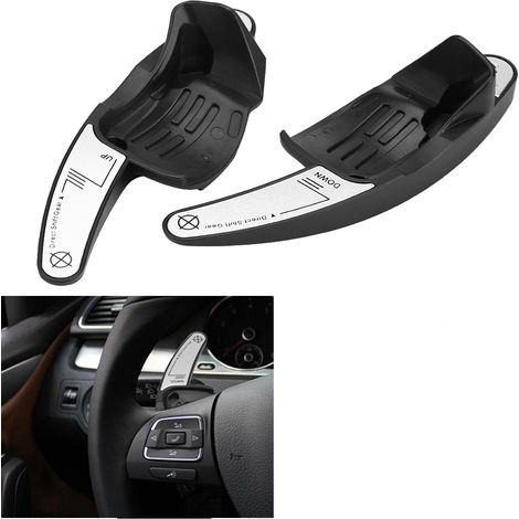2 Schaltwippen aus Aluminium für Golf 6, Passat B6, Jetta MK5 (CC), Ausführung 2, Schwarz (1/5)