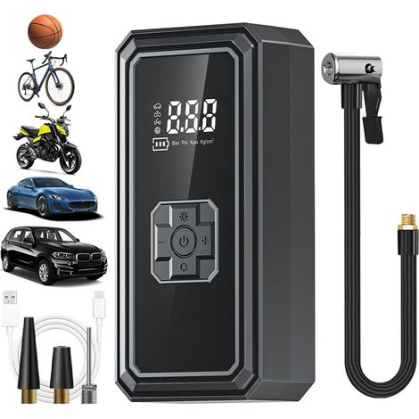 Pompe à air de voiture - Avec éclairage numérique - Accessoire de véhicule (1/5)