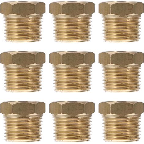 9pcs Adaptateur Réducteur en Laiton Npt Mâle 1/4 à Femelle 1/8 Filetage Hexagonal, Résistant Haute Pression, Étanche pour Plomberie Domestique et Solutions Commerciales (1/5)