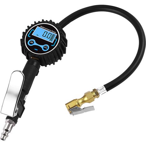 Manomètre de gonflage pneu portable avec buse, jauge de pression auto TPMS (1/3)