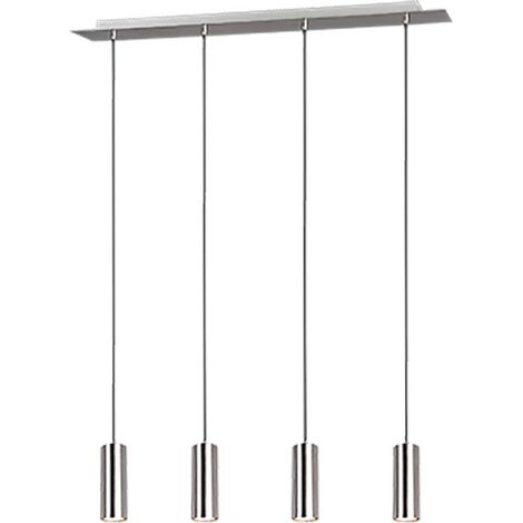 MARLEY SOSPENSIONE RETTANGOLARE 4 CILINDRI ATTACCO GU10 METALLO ACCIAIO L. 75CM (1/5)