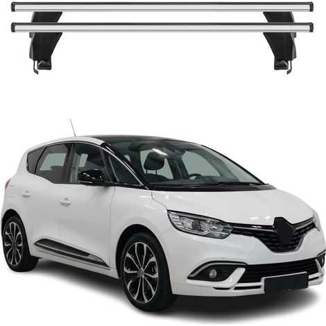 OMAC Barres de toit transversales en aluminium pour Renault Scenic IV 2016-2022 – Antivol – Rainure en T – Testées City Crash – Charge Max 50 kg Argent (1/4)