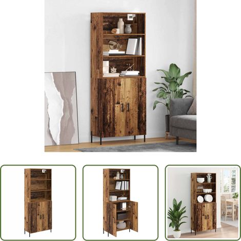 Holzwerkstoff - Highboard Altholz 69,5 x 32,5 x 180 cm Holzwerkstoff (1/5)