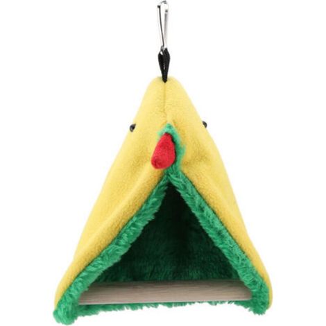Hamac triangulaire en peluche pour oiseaux et perroquets, Cage, tente heureuse, lit suspendu, jouet de grotte (1/4)